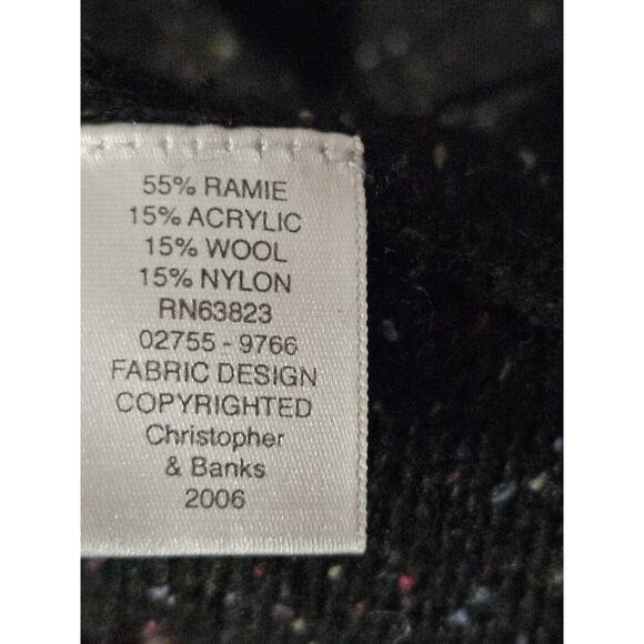 Christopher & Banks Black Confetti Button-Up Knit Sweater XL Stitch Ulgy Sweater - Picture 7 of 11